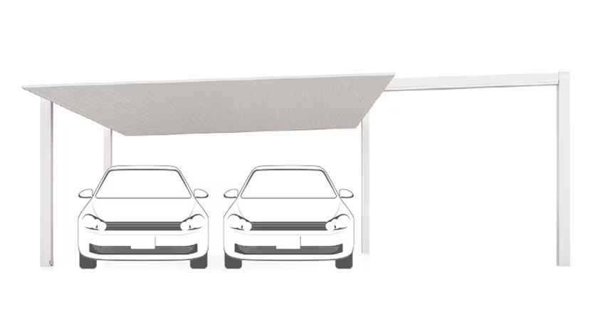 LIXIL　カーポート　外構　モダン　 おしゃれ　エクステリア　愛知・名古屋の外構専門店パートナーホームのエクステリア　製品一覧　カーポートSC　2台用 梁延長|パートナーホーム