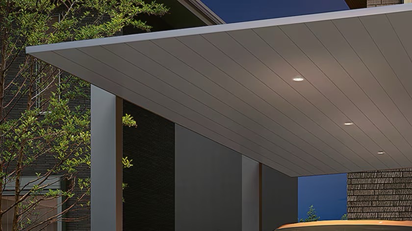 LIXIL　カーポート　外構　モダン　 おしゃれ　エクステリア　愛知・名古屋の外構専門店パートナーホームのエクステリア　製品一覧　カーポートSC　ダウンライト|パートナーホーム