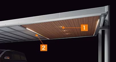 LIXIL　カーポート　外構　モダン　 おしゃれ　エクステリア　愛知・名古屋の外構専門店パートナーホームのエクステリア　製品一覧　アーキフィールド　夜、暗い足元をやさしく照らしてくれるダウンライト。 玄関までのアプローチに沿って取りつければ、上質なエントランス空間が誕生します。|パートナーホーム