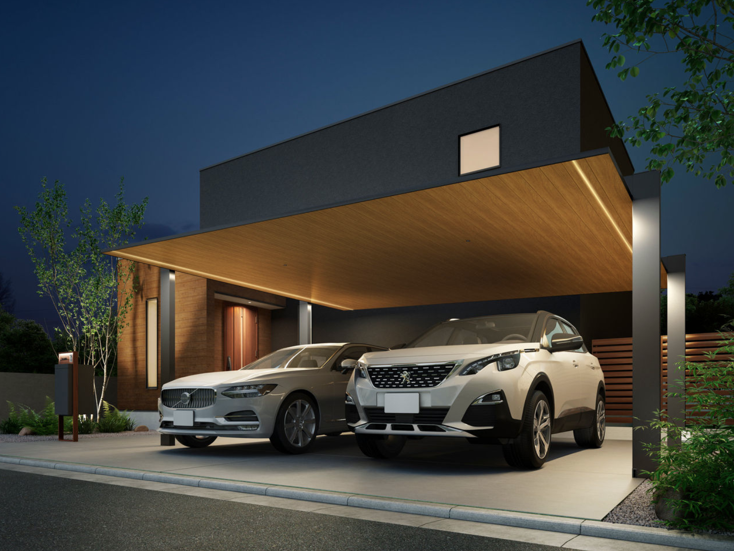 LIXIL　カーポート　外構　モダン　 おしゃれ　エクステリア　愛知・名古屋の外構専門店パートナーホームのエクステリア　製品一覧　カーポートSC　|パートナーホーム