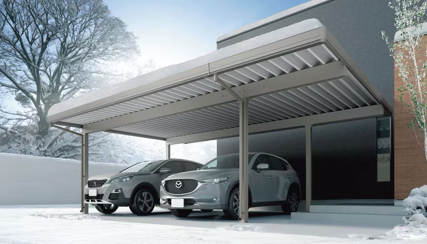 LIXIL　カーポート　外構　モダン　 おしゃれ　エクステリア　愛知・名古屋の外構専門店パートナーホームのエクステリア　製品一覧　カーポートSW　選べる2つの耐積雪強度ラインアップ|パートナーホーム