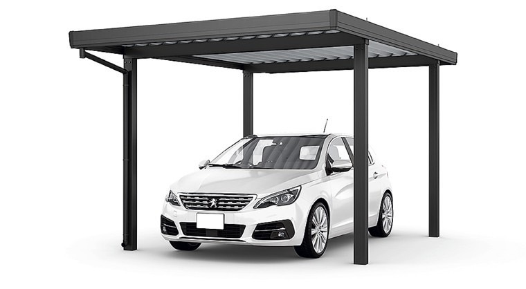 LIXIL　カーポート　外構　モダン　 おしゃれ　エクステリア　愛知・名古屋の外構専門店パートナーホームのエクステリア　製品一覧　カーポートSW　1台用　30-55型 ブラック|パートナーホーム