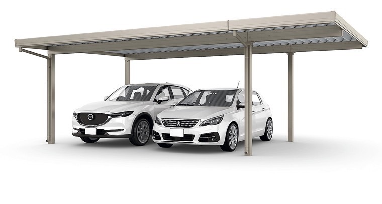 LIXIL　カーポート　外構　モダン　 おしゃれ　エクステリア　愛知・名古屋の外構専門店パートナーホームのエクステリア　製品一覧　カーポートSW　2台用　間口延長|パートナーホーム