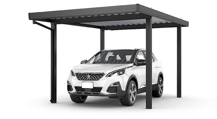 LIXIL　カーポート　外構　モダン　 おしゃれ　エクステリア　愛知・名古屋の外構専門店パートナーホームのエクステリア　製品一覧　カーポートSW　1500　1台用　30-55型 ブラック|パートナーホーム