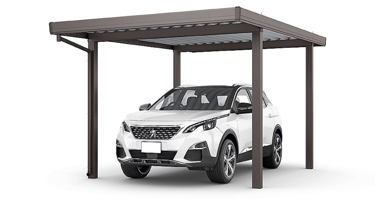 LIXIL　カーポート　外構　モダン　 おしゃれ　エクステリア　愛知・名古屋の外構専門店パートナーホームのエクステリア　製品一覧　カーポートSW　1500　1台用　30-55型 オータムブラウン|パートナーホーム