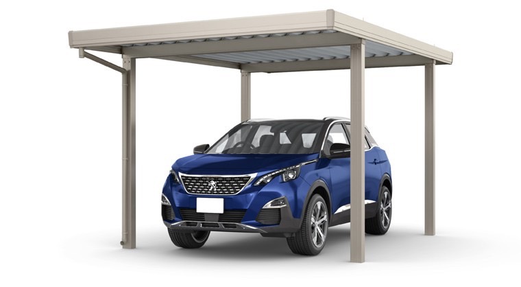 LIXIL　カーポート　外構　モダン　 おしゃれ　エクステリア　愛知・名古屋の外構専門店パートナーホームのエクステリア　製品一覧　カーポートSW　1500　1台用　30-55型 シャイングレー|パートナーホーム