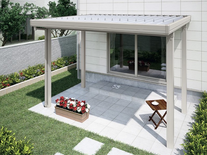 LIXIL　カーポート　外構　モダン　 おしゃれ　エクステリア　愛知・名古屋の外構専門店パートナーホームのエクステリア　製品一覧　カーポートST　独立テラス屋根|パートナーホーム