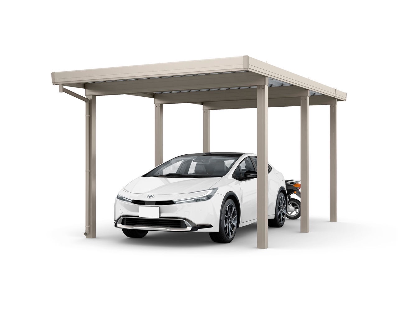 LIXIL　カーポート　外構　モダン　 おしゃれ　エクステリア　愛知・名古屋の外構専門店パートナーホームのエクステリア　製品一覧　カーポートST　3000　1台用　　奥行延長 30-55・12型 シャイングレー|パートナーホーム