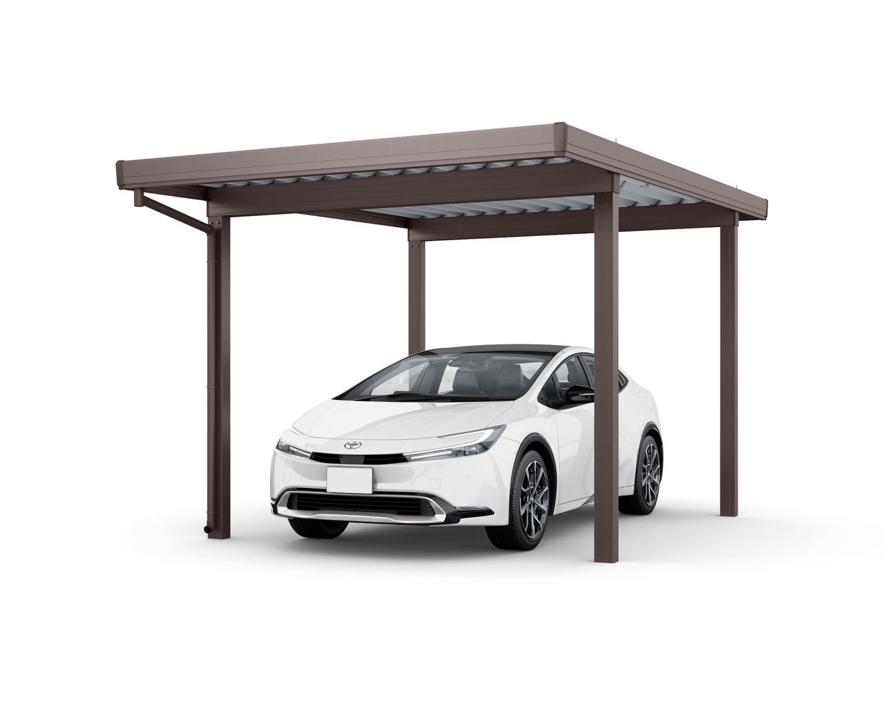 LIXIL　カーポート　外構　モダン　 おしゃれ　エクステリア　愛知・名古屋の外構専門店パートナーホームのエクステリア　製品一覧　カーポートST　3000　1台用　　30-55型 オータムブラウン|パートナーホーム