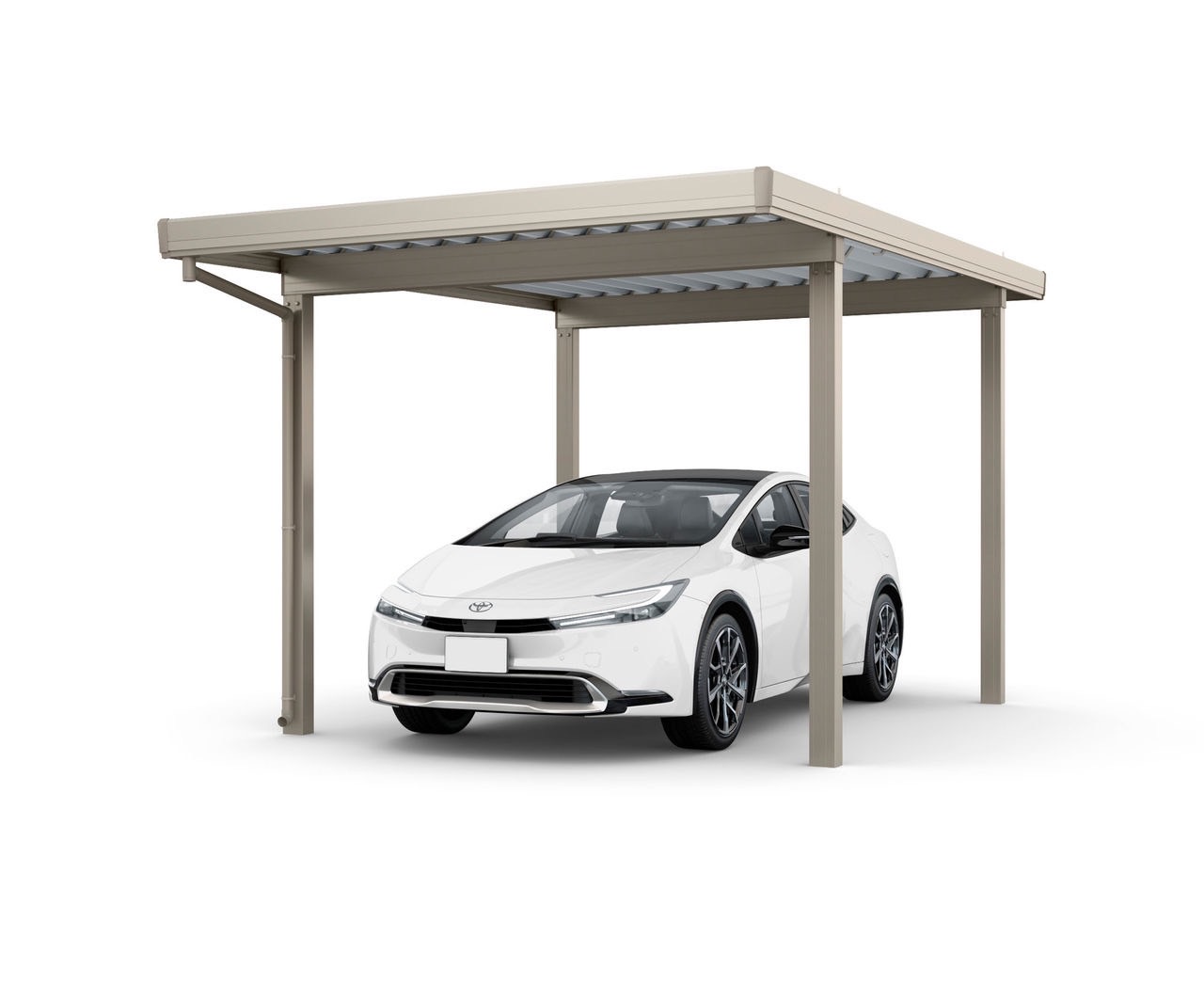 LIXIL　カーポート　外構　モダン　 おしゃれ　エクステリア　愛知・名古屋の外構専門店パートナーホームのエクステリア　製品一覧　カーポートST　3000　1台用　　30-55型 シャイングレー|パートナーホーム