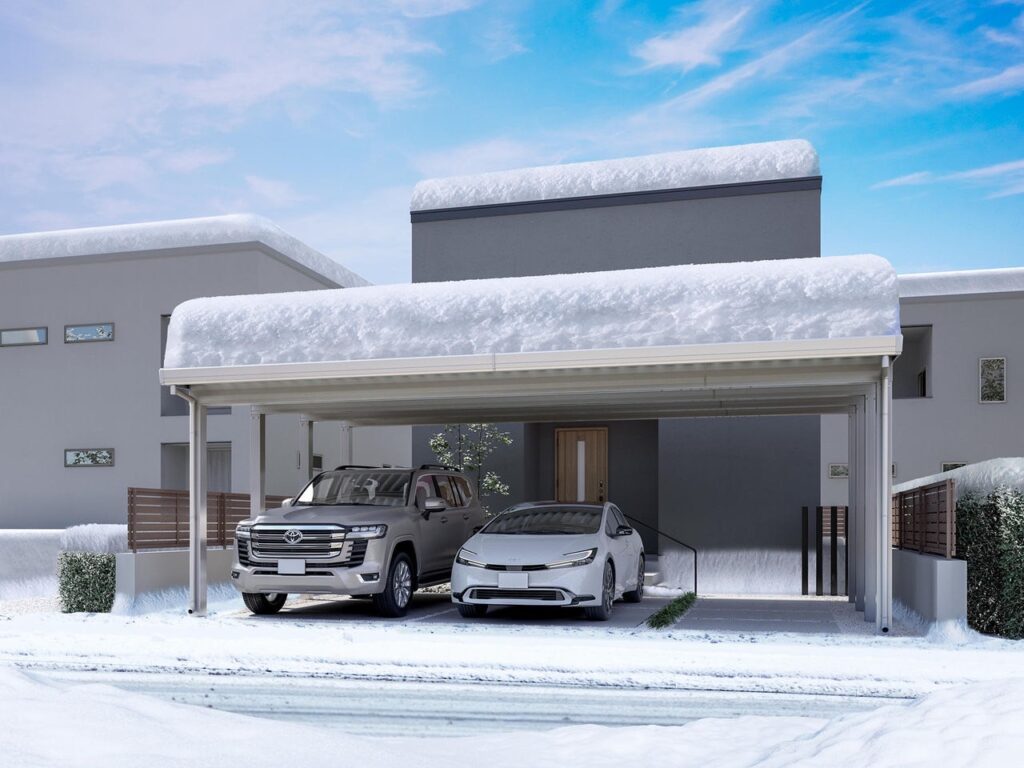 LIXIL　カーポートST　4500タイプ　3・4台用【外構エクステリア商品】LIXIL　カーポート　外構　モダン　 おしゃれ　エクステリア　愛知・名古屋の外構専門店パートナーホームのエクステリア　製品一覧　カーポートST　4500　3台用　|パートナーホーム