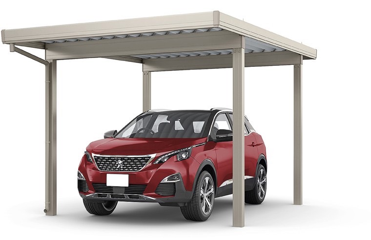 LIXIL　カーポート　外構　モダン　 おしゃれ　エクステリア　愛知・名古屋の外構専門店パートナーホームのエクステリア　製品一覧　カーポートST　4500　1台用　30-55型 シャイングレー|パートナーホーム