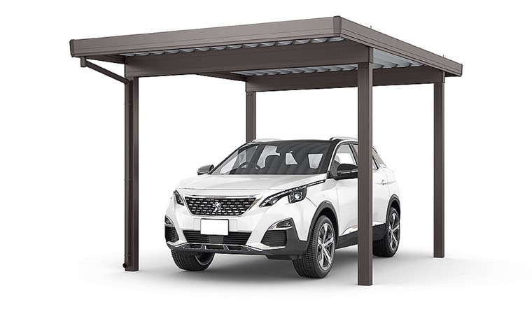 LIXIL　カーポート　外構　モダン　 おしゃれ　エクステリア　愛知・名古屋の外構専門店パートナーホームのエクステリア　製品一覧　カーポートST　4500　1台用　30-55型 オータムブラウン|パートナーホーム