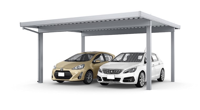 LIXIL　カーポート　外構　モダン　 おしゃれ　エクステリア　愛知・名古屋の外構専門店パートナーホームのエクステリア　製品一覧　カーポートST　4500　2台用　|パートナーホーム