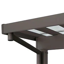 本体カラー　LIXIL　カーポート　外構　モダン　 おしゃれ　エクステリア　愛知・名古屋の外構専門店パートナーホームのエクステリア　製品一覧　ソルディーポート　オータムブラウン　|パートナーホーム