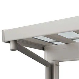 本体カラー　LIXIL　カーポート　外構　モダン　 おしゃれ　エクステリア　愛知・名古屋の外構専門店パートナーホームのエクステリア　製品一覧　ソルディーポート　本体カラー　シャイングレー|パートナーホーム