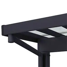 本体カラー　LIXIL　カーポート　外構　モダン　 おしゃれ　エクステリア　愛知・名古屋の外構専門店パートナーホームのエクステリア　製品一覧　ソルディーポート　ブラック|パートナーホーム