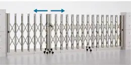 LIXIL　伸縮門扉　伸縮ゲート　外構　モダン　 おしゃれ　エクステリア　愛知・名古屋の外構専門店パートナーホームのエクステリア　製品一覧　アルシャインⅡ　両開き親子仕様|パートナーホーム