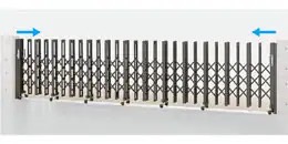 LIXIL　伸縮門扉　伸縮ゲート　外構　モダン　 おしゃれ　エクステリア　愛知・名古屋の外構専門店パートナーホームのエクステリア　製品一覧　アルシャインⅡ　両開閉仕様|パートナーホーム