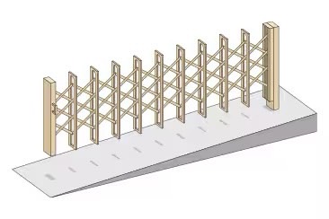 LIXIL　伸縮門扉　伸縮ゲート　外構　モダン　 おしゃれ　エクステリア　愛知・名古屋の外構専門店パートナーホームのエクステリア　製品一覧　伸縮門扉QA HG型　傾斜地 本体が浮いているので、傾斜地にも施工が可能（ロング柱の使用をおすすめします）。|パートナーホーム