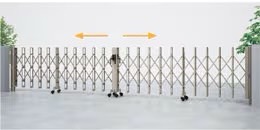 LIXIL　伸縮門扉　伸縮ゲート　外構　モダン　 おしゃれ　エクステリア　愛知・名古屋の外構専門店パートナーホームのエクステリア　製品一覧　カーゲート セレビューFシリーズ　両開き/両開き親子|パートナーホーム