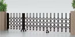 LIXIL　伸縮門扉　伸縮ゲート　外構　モダン　 おしゃれ　エクステリア　愛知・名古屋の外構専門店パートナーホームのエクステリア　製品一覧　カーゲート セレビューMシリーズ　両開き/両開き親子|パートナーホーム