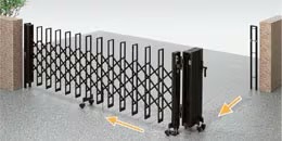 LIXIL　伸縮門扉　伸縮ゲート　外構　モダン　 おしゃれ　エクステリア　愛知・名古屋の外構専門店パートナーホームのエクステリア　製品一覧　カーゲート セレビューMシリーズ　片開き角地|パートナーホーム