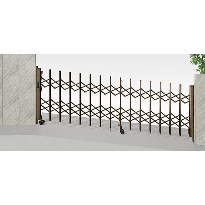 LIXIL　伸縮門扉　伸縮ゲート　外構　モダン　 おしゃれ　エクステリア　愛知・名古屋の外構専門店パートナーホームのエクステリア　製品一覧　カーゲート セレビューMシリーズ　MK型　キャスター式 片開き31SA オータムブラウン|パートナーホーム