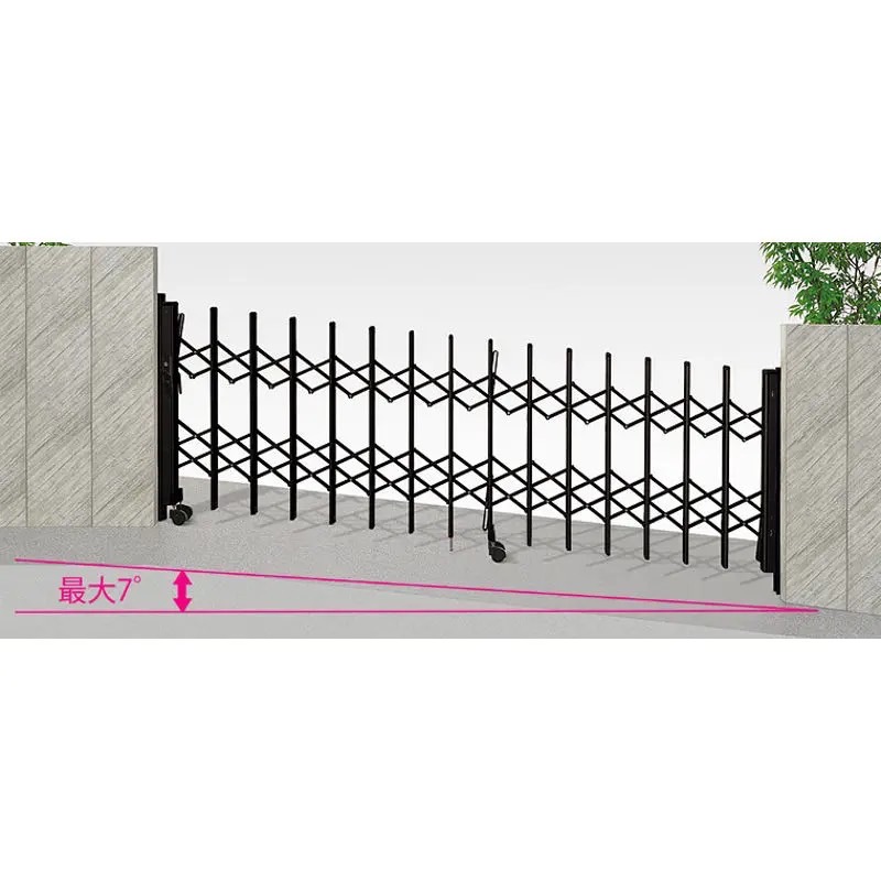 LIXIL　伸縮門扉　伸縮ゲート　外構　モダン　 おしゃれ　エクステリア　愛知・名古屋の外構専門店パートナーホームのエクステリア　製品一覧　カーゲート セレビューMシリーズ　MK型　キャスター式 片開き31SA ブラック|パートナーホーム