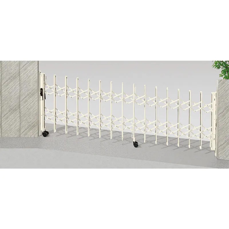 LIXIL　伸縮門扉　伸縮ゲート　外構　モダン　 おしゃれ　エクステリア　愛知・名古屋の外構専門店パートナーホームのエクステリア　製品一覧　カーゲート セレビューMシリーズ　MK型　キャスター式 片開き31SA ホワイト|パートナーホーム