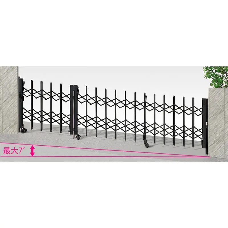 LIXIL　伸縮門扉　伸縮ゲート　外構　モダン　 おしゃれ　エクステリア　愛知・名古屋の外構専門店パートナーホームのエクステリア　製品一覧　カーゲート セレビューMシリーズ　MK型　キャスター式 片開き親子38SFA ブラック|パートナーホーム