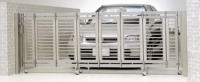 LIXIL　伸縮門扉　伸縮ゲート　外構　モダン　 おしゃれ　エクステリア　愛知・名古屋の外構専門店パートナーホームのエクステリア　製品一覧　シャレオ伸縮　ｼｬﾚｵ伸縮1型　ｼｬｲﾝｸﾞﾚｰ|パートナーホーム