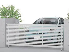 LIXIL　跳ね上げ門扉　オーバードア　外構　モダン　 おしゃれ　エクステリア　愛知・名古屋の外構専門店パートナーホームのエクステリア　製品一覧　ワイドオーバードアS・オーバードアS　開閉は、車に乗ったままリモコン操作できます。|パートナーホーム