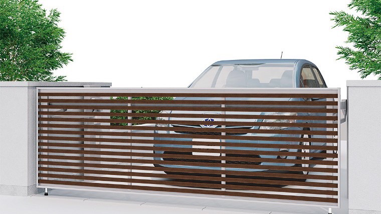 LIXIL　跳ね上げ門扉　オーバードア　外構　モダン　 おしゃれ　エクステリア　愛知・名古屋の外構専門店パートナーホームのエクステリア　製品一覧　オーバードアS　3型　電動標準ﾀｲﾌﾟ　ﾅﾁｭﾗﾙｼﾙﾊﾞｰF+ｸﾘｴﾓｶ|パートナーホーム