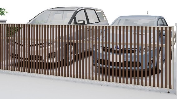 LIXIL　跳ね上げ門扉　オーバードア　外構　モダン　 おしゃれ　エクステリア　愛知・名古屋の外構専門店パートナーホームのエクステリア　製品一覧　ワイドオーバードアS　4型　ｼｬｲﾝｸﾞﾚｰ+ｸﾘｴﾓｶ|パートナーホーム