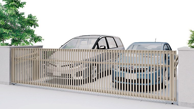 LIXIL　跳ね上げ門扉　オーバードア　外構　モダン　 おしゃれ　エクステリア　愛知・名古屋の外構専門店パートナーホームのエクステリア　製品一覧　ワイドオーバードアS　4型　電動ﾊｲﾙｰﾌﾀｲﾌﾟ　ｼｬｲﾝｸﾞﾚｰ|パートナーホーム