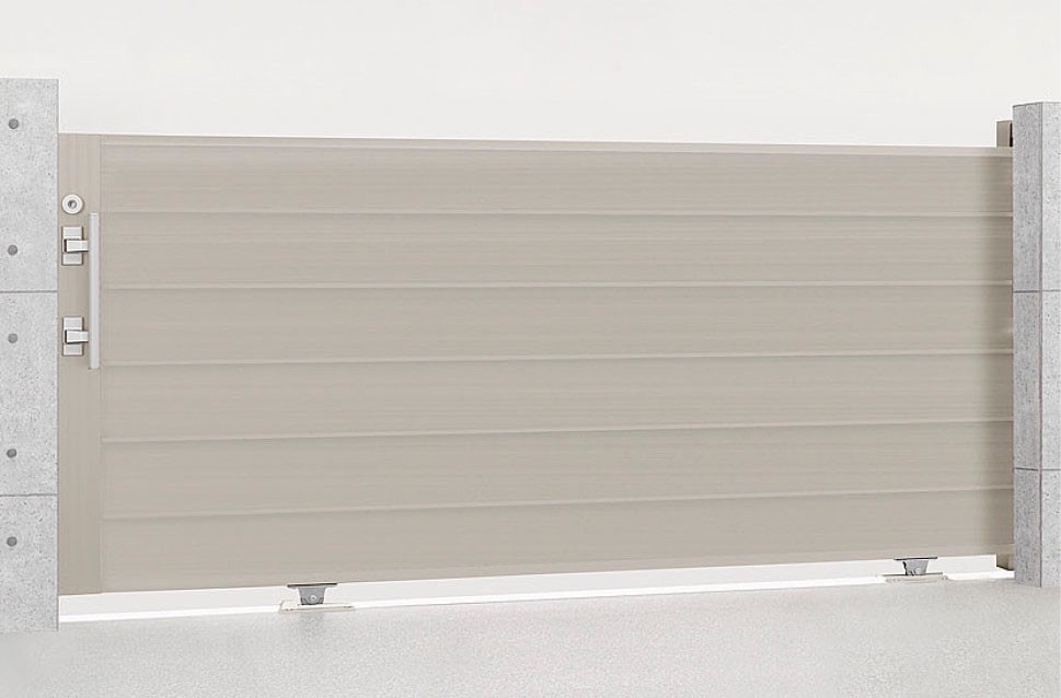 LIXIL　カーゲート　引戸　門扉　外構　モダン　 おしゃれ　エクステリア　愛知・名古屋の外構専門店パートナーホームのエクステリア　製品一覧　エススライド　エススライド　D型　シャイングレー　30-12　手動タイプ|パートナーホーム