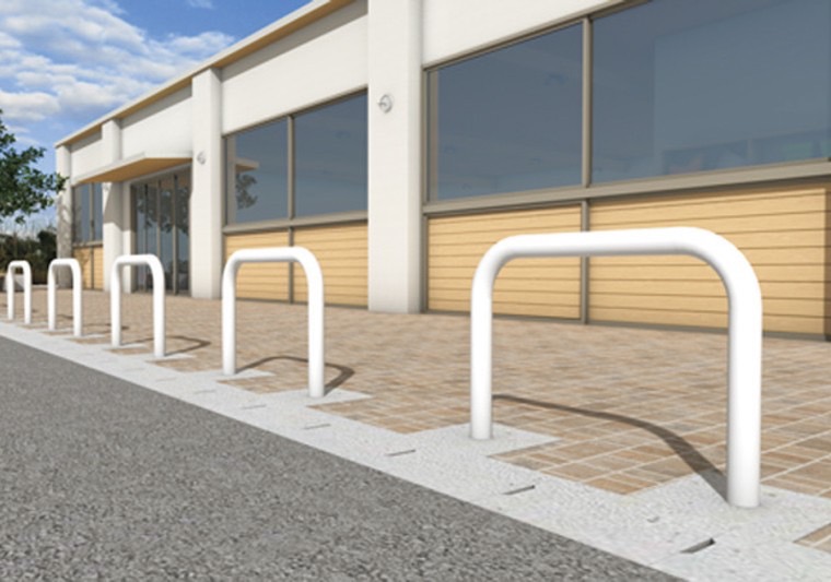 LIXIL　安全性　日本道路協会　ボラード　車止め　ポール　モダン　 おしゃれ　エクステリア　愛知・名古屋の外構専門店パートナーホームのエクステリア　製品一覧　衝突防止ポール　U76型 アーチ　|パートナーホーム