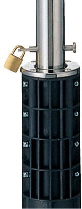 LIXIL スペースガード　ボラード　車止め　ポール　モダン　 おしゃれ　エクステリア　愛知・名古屋の外構専門店パートナーホームのエクステリア　製品一覧　スペースガード（車止め） ポールタイプ　S型　埋込式　南京錠付き|パートナーホーム