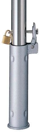 LIXIL スペースガード　ボラード　車止め　ポール　モダン　 おしゃれ　エクステリア　愛知・名古屋の外構専門店パートナーホームのエクステリア　製品一覧　スペースガード（車止め） ポールタイプ　S型　取外し式　フタ付き・南京錠付き|パートナーホーム