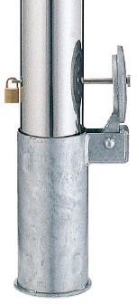 LIXIL スペースガード　ボラード　車止め　ポール　モダン　 おしゃれ　エクステリア　愛知・名古屋の外構専門店パートナーホームのエクステリア　製品一覧　スペースガード（車止め） ポールタイプ　E101型　取外し式　フタ付き・南京錠付き|パートナーホーム