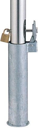 LIXIL スペースガード　ボラード　車止め　ポール　モダン　 おしゃれ　エクステリア　愛知・名古屋の外構専門店パートナーホームのエクステリア　製品一覧　スペースガード（車止め） ポールタイプ　R型　R48型・R60型・R76型・ステンレス製　取外し式　フタ付き・南京錠付き|パートナーホーム