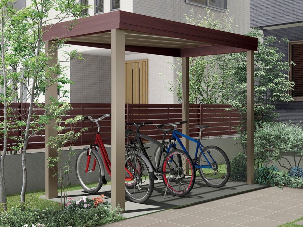 LIXIL　Gルーフ サイクルポートタイプ【外構エクステリア商品】LIXIL　駐輪場　モダン　 おしゃれ　エクステリア　愛知・名古屋の外構専門店パートナーホームのエクステリア　製品一覧　Gルーフ サイクルポートタイプ　サムネイル|パートナーホーム