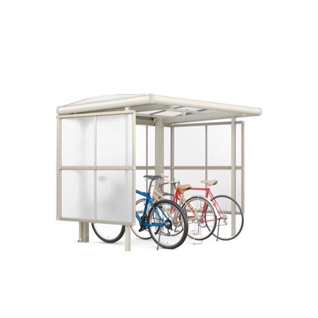 LIXIL　駐輪場　モダン　 おしゃれ　エクステリア　愛知・名古屋の外構専門店パートナーホームのエクステリア　製品一覧　サイクルポート フーゴパーク　フーゴAパーク　　プラス　29-18型　ﾎﾜｲﾄ（屋根材　ｸﾘｱﾏｯﾄ）|パートナーホーム