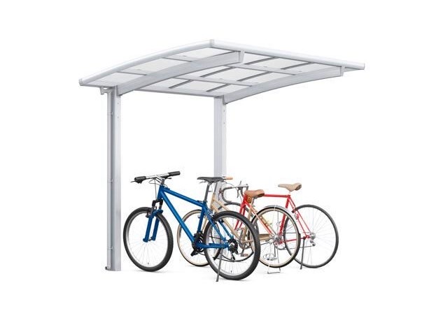 LIXIL　ネスカRミニ【外構エクステリア商品】|LIXIL　駐輪場　モダン　 おしゃれ　エクステリア　愛知・名古屋の外構専門店パートナーホームのエクステリア　製品一覧　ネスカRミニ　ナチュラルシルバー（屋根材：クリアマット）|パートナーホーム