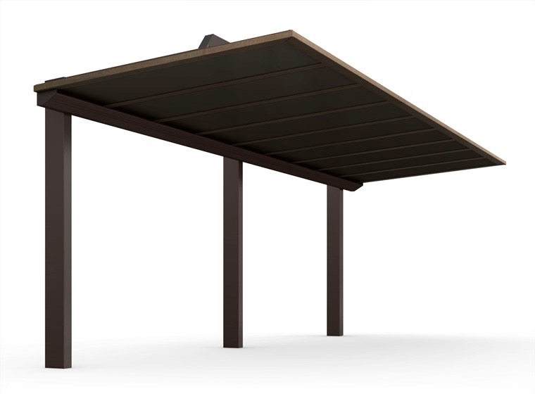 LIXIL　駐輪場　モダン　 おしゃれ　エクステリア　愛知・名古屋の外構専門店パートナーホームのエクステリア　製品一覧　ハイブリッドルーフ HBR-HA　オータムブラウン＋柿渋|パートナーホーム