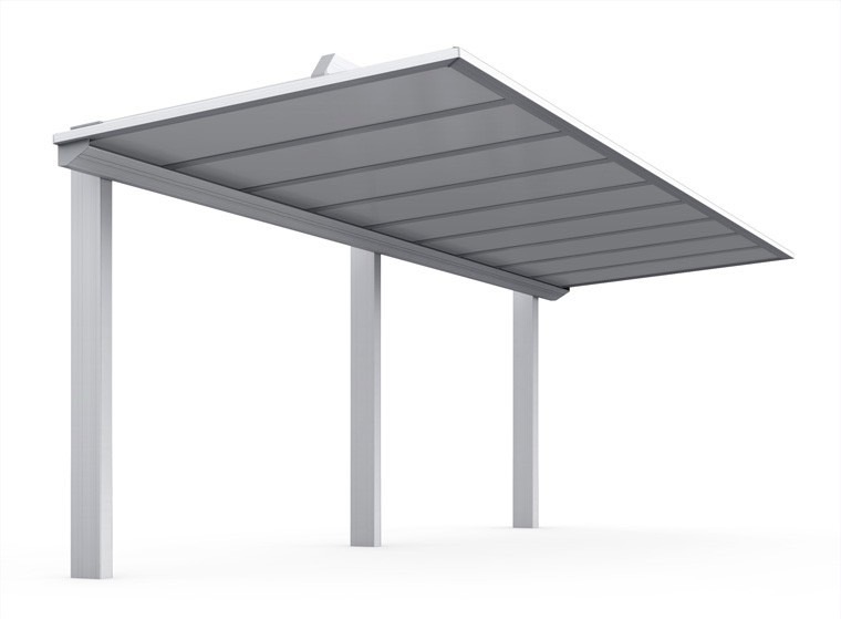 LIXIL　駐輪場　モダン　 おしゃれ　エクステリア　愛知・名古屋の外構専門店パートナーホームのエクステリア　製品一覧　ハイブリッドルーフ HBR-HA　ナチュラルシルバーF|パートナーホーム