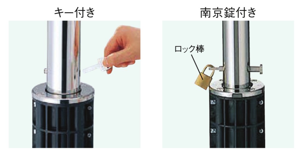 LIXIL スペースガード　ボラード　車止め　ポール　モダン　 おしゃれ　エクステリア　愛知・名古屋の外構専門店パートナーホームのエクステリア　製品一覧　スペースガード（車止め） ポールタイプ　埋込式（F型・S型） 車輌などの通行時に、ポールを地中の地下箱（樹脂製）に落とし込むタイプ。落下防止・無断操作防止のため、キーを用意していますので、安全性も万全です。 ※埋込式は、ポールを上げ降ろしして地下箱に収納するタイプです。|パートナーホーム