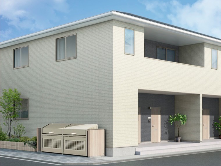 LIXIL　車庫まわり　ゴミ箱　ゴミ回収　モダン　 おしゃれ　エクステリア　愛知・名古屋の外構専門店パートナーホームのエクステリア　製品一覧　ゴミ収納庫　施工イメージ|パートナーホーム