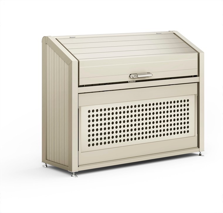 LIXIL　車庫まわり　ゴミ箱　ゴミ回収　モダン　 おしゃれ　エクステリア　愛知・名古屋の外構専門店パートナーホームのエクステリア　製品一覧　ゴミ収納庫　ゴミ収納庫 PB型 ゴミ収納庫PA型と同デザインで奥行の小さな、狭小地向けタイプです。|パートナーホーム